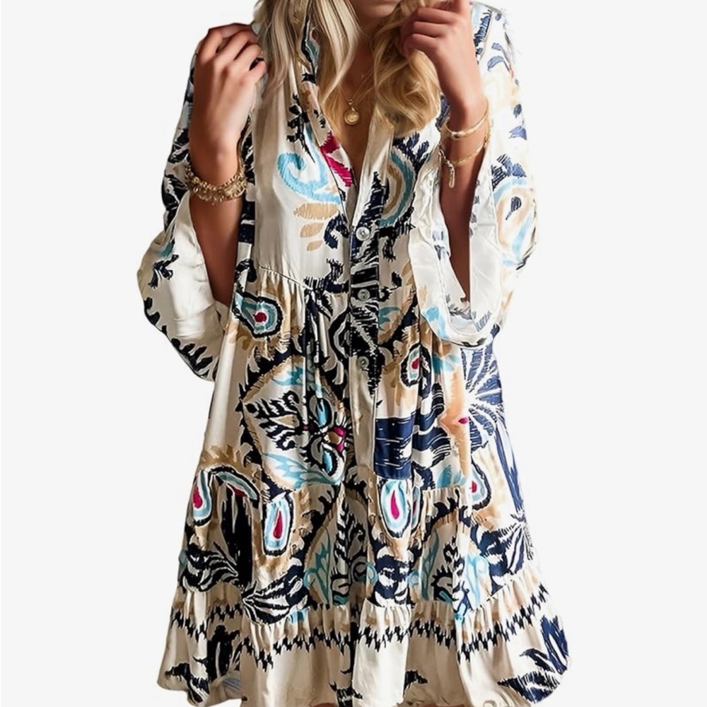 NEW Bohemian Floral Print Dress